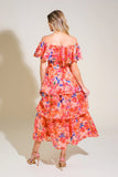 STROLL THE AVENUES MIDI DRESS PEACH FINAL SALE