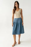 Sierra Pleated Midi Skirt