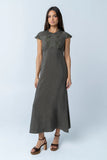 Tammy Embroidered Maxi Dress in Olive