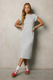 Lauren Tee Shirt Midi Dress in Heather Grey FINAL SALE