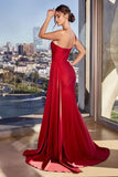 SHANNON GOWN ONE SHOULDER STRETCH SPANDEX SATIN DRESS