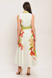SPRING HEIRLOOM FLORAL PRINT MIDI DRESS