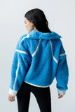 Lenny Sherpa Half Zip in Blue