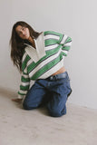 Kandy Half Zip Sweater in Green FINAL SALE
