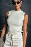Rika Ribbed Top in Ivory