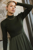 Zeda Midi Dress in Olive FINAL SALE