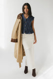 Cassie Pleated Blouse in Medium Wash