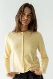 Maddy Button Up Cardigan in Yellow