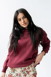 Marie Oversized Sweatshirt in Burgundy