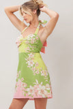 GLOW BLOSSOM FLORAL MINI DRESS
