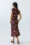 Carson Floral Maxi Dress in Red Brown FINAL SALE