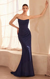 Haven Gown Chiffon Fitted Long Strapless Dress