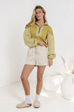 Zeya Half Zip Sweatshirt in Lime FINAL SALE