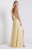 Daffodil Corset A Line Lace up Back Maxi Dress with Slit