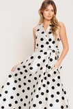 CAFÉ NOIR POLKA DOT MIDI DRESS FINAL SALE