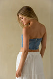Pippa Strapless Denim Corset Top