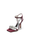 Open Toe Sandals with Rhinestone