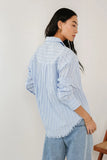 Nyah Striped Button Up in Blue FINAL SALE