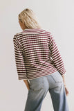 Mason Collared Sweater in Burgundy FINAL SALE