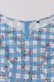 Printed Plaid Short Sleeveless Hepburn Style Vintage Dress