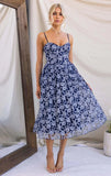 BLOSSOM MIDI DRESS NAVY BLUE