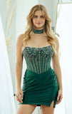 JOAN MINI DRESS STRAPLESS CORSET COCKTAIL DRESS CHOKER