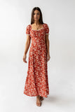 Camden Floral Maxi Dress in Rust