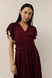 Willa Ruffle Dress in Burgundy FINAL SALE