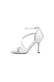 Ankle Strap Satin Stiletto Sandals
