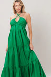 TROPIC STATEMENT GREEN MAXI DRESS