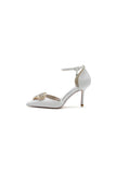 Pointed Toe Glitter Ankle Strap Rhinestone High Heels