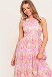 UNDER THE SUN PINK MIDI DRESS WITH POCKETS