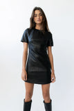 Moxie Vegan Leather Mini Dress in Black FINAL SALE