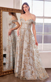 Veronica Gown Glitter Print A line Dress