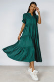 Amanda Tiered Dress in Hunter Green FINAL SALE