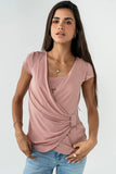 Brenda Cross Top in Mauve
