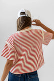 Ryker Striped T Shirt in Red FINAL SALE