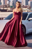 COSIMA GOWN LUXE SATIN A LINE CORSET DRESS