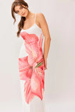 BLOOM STATEMENT POWER MESH CAMI MIDI DRESS