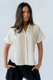 London Striped Button Up in Cream