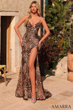 89405 Amarra Leopard Print Fitted Gown