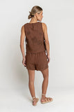 Rudy Embroidered Shorts in Brown