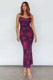 Moana Floral Maxi Dress Grape