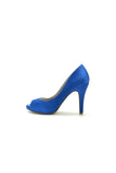 Peep Toe Slip on Satin Stiletto Heels