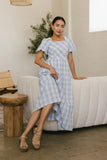 Jenna Gingham Maxi Dress in Blue FINAL SALE