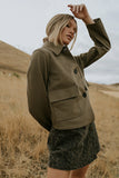 Aden Suede Jacket in Olive FINAL SALE