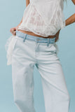 Kendall Striped Wide Leg Jeans