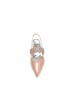 Nude Pink Womens Shoes with Silver Accents