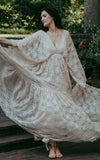 A Line Plunging Neckline Lace Wedding Dress With Open Back