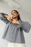 Ayla Gingham Blouse in Black